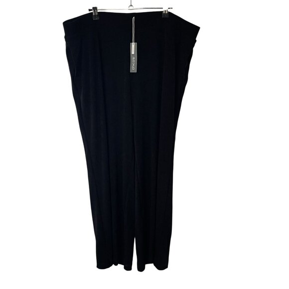 Chico’s Petite Travelers Wide Leg Pocket Pants Size 3 16/18 XL Black NEW Stretch - Picture 2 of 9